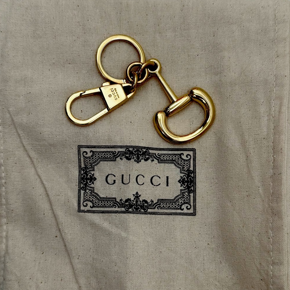 Gucci Horsebit Goldtone Charm/Key Ring